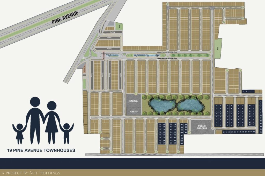 master plan 19 Pine Avenue townhouse lahore